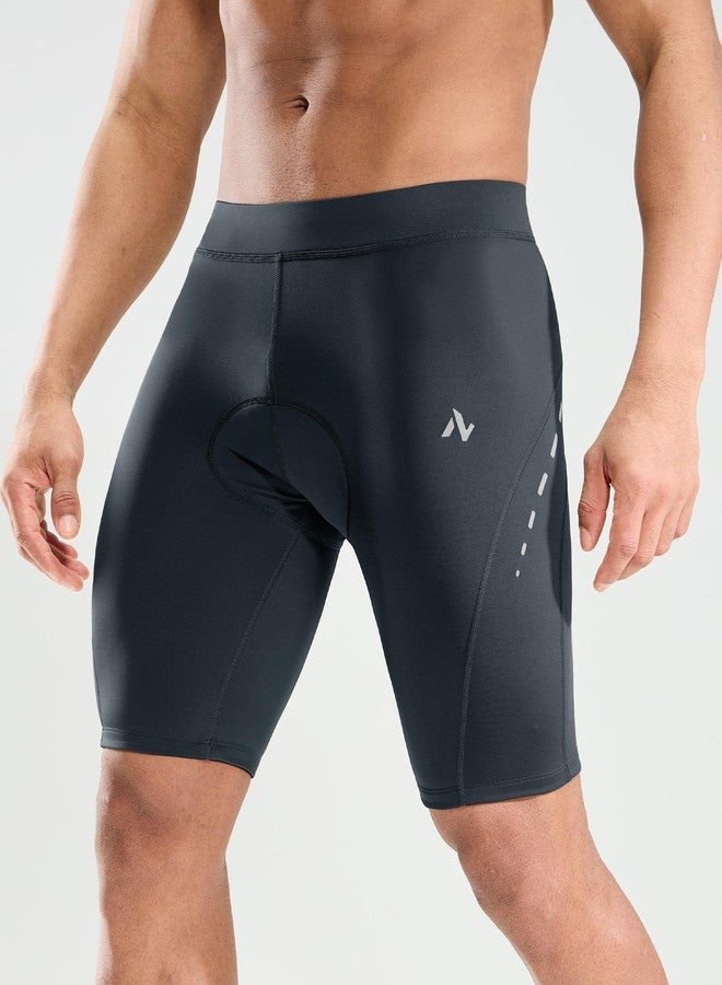 Nepest Men's Bike Shorts 4D Padded Cycling Road Biking Riding Biker Bicycle Mountain Cycle Shorts Zipper Pockets Dark Grey,M - Image 2